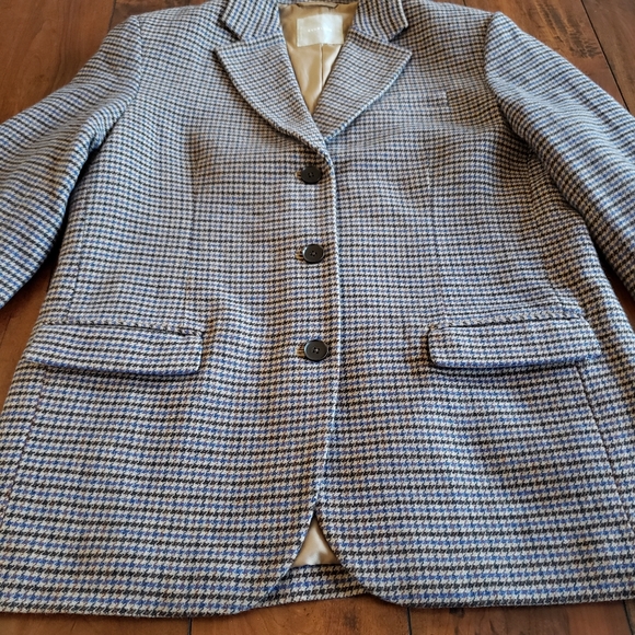 Everlane The ReWool '80s Blazer Houndstooth Plaid Oversized Classic Jacket Sz 12 - Picture 9 of 16